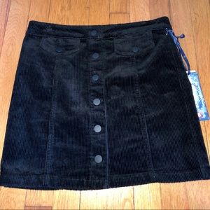 Black Corduroy Mini Skirt